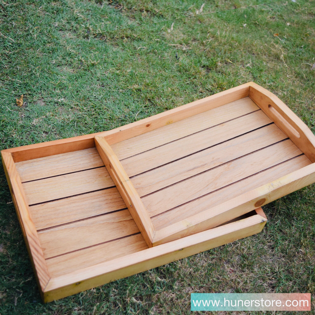 White Oak Wooden Tray Set of 2