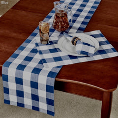 Blue Buffalo Plaid table runner and 6 placemats set