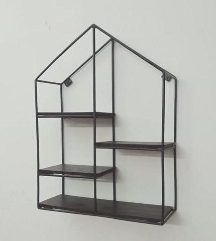 House shape  Metal Wall rack with shelves