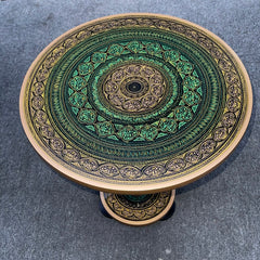 Artistic Table with nakshi art top- Green