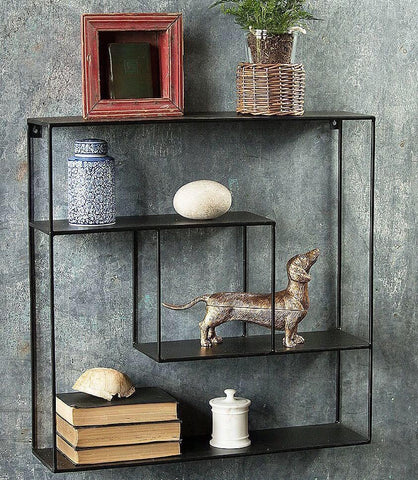 Square Metal Wall rack with shelves