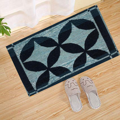 Geometric Floral Hand Woven - Woolen Foot mat - 1.5 ft x 2.5 ft