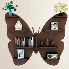 Butterfly Laminated Wooden Wall Shelves