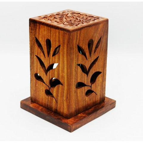 Wooden Nakshi Lamp - Small - waseeh.com
