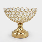 Golden Metal & Crystal Bowl - waseeh.com