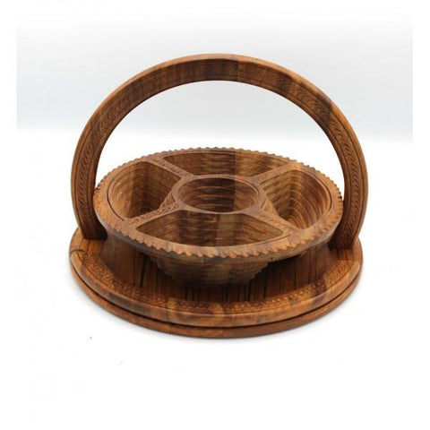 Wooden Geometric Fruit Basket - Large - 13.5" - waseeh.com